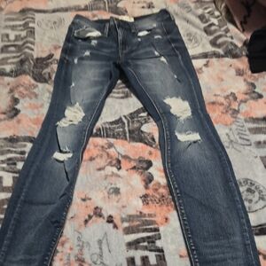 Mudd Dark Blue Distressed Skinny Jeans